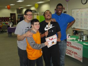 Success Center Students pose with Chili Cook Off Awards.