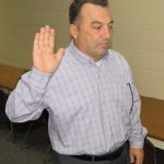 Board Member George AbouAssaly takes the oath of office as school board vice president