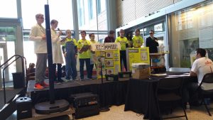 Oak Ridge Lego Blasters team display their entry to judges 