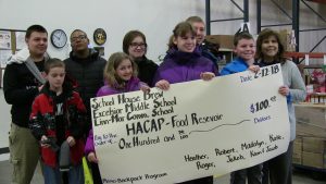 Excelsior Students with giant check for HACAP