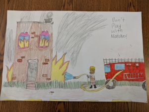 2018 winning fire prevention poster Don't play with matches