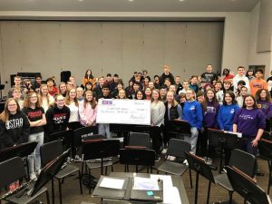 High School Band receives Fundraising Check