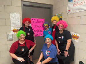 Nutrition Services members dressed as Clowns