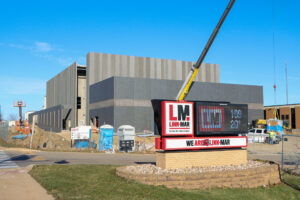 Linn-Mar Performance venue under construction exterior