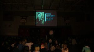 Students watch slideshow to honor veterans